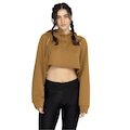 Blusa de Moletom Cropped Feminina adidas com Capuz Hiit MARROM