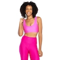 Top Fitness sem Bojo Lauf Baixa Sustentação Basic Alças Color - Adulto ROSA