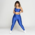 Top Puma sem Bojo Baixa Sustentação Dare To Crop AZUL
