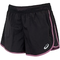 Short Feminino ASICS Corrida Takay Cós Respirável PRETO/ROSA