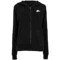 Jaqueta Feminina Nike com Capuz Sportswear Club FLC FZ PRETO/BRANCO