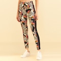 Calça Legging Feminina Farm Recorte Tucano Onça PRETO/ROSA