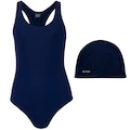 Maiô de Natação Adulto com Touca Oxer Medley AZUL ESCURO
