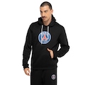 Blusão do PSG Balboa Masculino com Capuz Fleexe Kangaroo PRETO