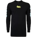 Camiseta Masculina FitDance Manga Longa Alongada com Silk PRETO