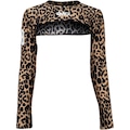 Blusa Cropped Feminina FitDance Manga Longa Eslastizada Coleção PRETO/BEGE