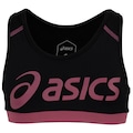 Top Infantil sem Bojo ASICS Alca Silk PRETO/ROSA ESC