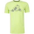 Camiseta Masculina adidas Logo Gráfica VERDE CLARO