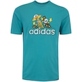 Camiseta Masculina adidas Manga Curta Doodle TURQUESA
