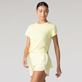 Camiseta Oxer Feminina Alongada Abertura Lateral AMARELO CLARO