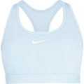 Top Fitness com Bojo Nike Média Sustentação Swoosh Sport AZUL CLARO