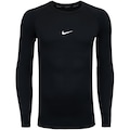 Camiseta Masculina Nike Manga Longa Dri-Fit Tight TOP LS PRETO/BRANCO