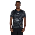 Camiseta Masculina Nike Dri-Fit Slim Top SS Camo Aop PRETO/BRANCO