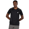 Camiseta Masculina ASICS Manga Curta Leve Mesh Antiodor PRETO/CINZA