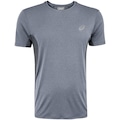 Camiseta Masculina ASICS Manga Curta Respirável de Secagem Rápida Refletiva Mescla CINZA MESCLA