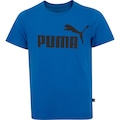 Camiseta Infantil Puma Essentials Logo Tee AZUL/PRETO