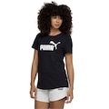 Camiseta Feminina Puma Manga Curta Essentials Logo Tee PRETO