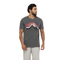 Camiseta do São Paulo Masculina Lavada Estádio CINZA ESCURO