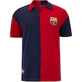 Camisa Polo do Barcelona Masculina Retrô AZUL ESC/VERMELHO