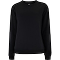 Blusa de Moletom Feminina Oxer Gola Careca Fleece PRETO