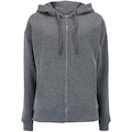 Jaqueta de Moletom Feminina Oxer com Capuz Fleece com Bolso Externo CINZA MESCLA