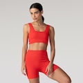 Top Fitness sem Bojo Oxer Média Sustentação Canelado Sem Costura VERMELHO