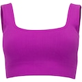Top Fitness sem Bojo Oxer Média Sustentação Canelado Sem Costura ROSA