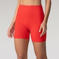 Opção de cor VERMELHO de Short Feminino Oxer Canelado Sem Costura