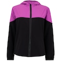 Jaqueta Feminina Oxer com Capuz Recortada Packable Refletivo ROXO/PRETO