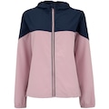Jaqueta Feminina Oxer com Capuz Recortada Packable Refletivo AZUL ESC/ROSA CLA