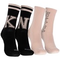 Kit de Meia Nike Cano Alto Everyday Plus Cushioned - Adulto - 2 Pares PRETO/ROSA CLA