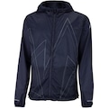 Jaqueta Corta-Vento Masculina ASICS com Capuz Ultraleve Estampa Linhas AZUL ESCURO