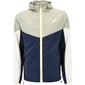 Jaqueta Masculina ASICS com Capuz Recortes AZUL ESC/VERDE CLA