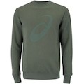 Blusão Masculino ASICS sem Capuz Moletom Careca com Espíral VERDE ESCURO