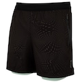 Bermuda Masculina Oxer 2 em 1 Heat Embossed PRETO/AQUA