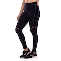 Calça Legging Feminina Oxer Textura New Média Compressão Cós Médio PRETO/AZUL