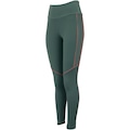 Opção de cor VERDE ESC/LARANJA de Calça Legging Feminina Oxer Textura New Média Compressão Cós Médio