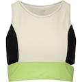 Top Fitness sem Bojo Lauf Baixa Sustentação Cravina Adulto BRANCO/VERDE