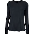 Camiseta Feminina Oxer Manga Longa Crepe Antiodor PRETO