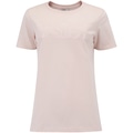 Camiseta Feminina ASICS Manga Curta Malha Cava Tradicional ROSA CLARO