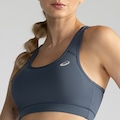 Top Fitness com Bojo Removível ASICS Basic Logo Média Sustentação Adulto AZUL ESCURO