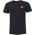 Camiseta Masculina ASICS Manga Curta Jacquard Antiodor Cava Tradicional PRETO