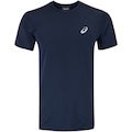 Camiseta Masculina ASICS Manga Curta Jacquard Antiodor Cava Tradicional AZUL ESCURO
