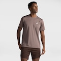 Camiseta Masculina ASICS Manga Curta Jacquard Antiodor Cava Tradicional MARROM CLARO