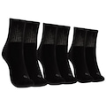 Kit de Meias Cano Médio Oxer com 3 Pares Atoalhada Tamanho 34 a 38 Adulto PRETO