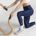 Calça Legging Feminina ASICS Recorte Mesh AZUL ESCURO