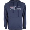 Blusão Masculino Fila com Capuz Letter Outline AZUL ESCURO