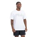 Camiseta Masculina Fila Manga Curta Letter Outline BRANCO