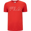Camiseta Masculina Fila Manga Curta Letter Outline VERMELHO