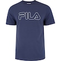 Camiseta Masculina Fila Manga Curta Letter Outline AZUL ESCURO